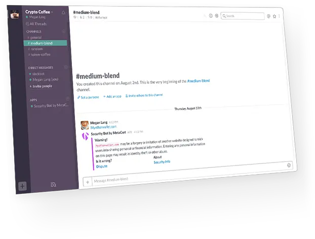 Metacert Protocol Security App For Slack Vertical Png Slack Bot Icon