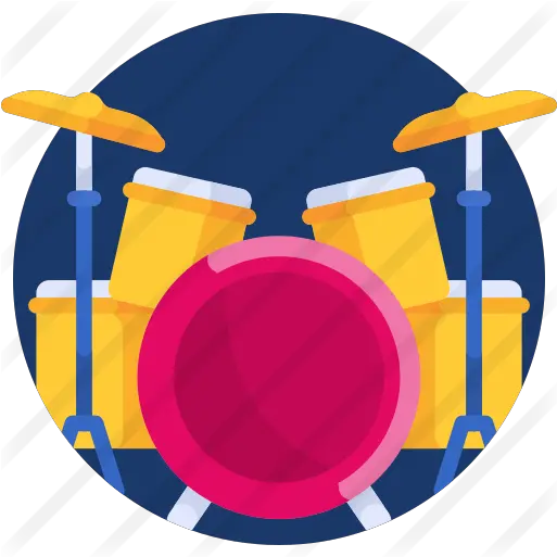 Drum Set Free Music Icons Drums Flat Icon Png Drum Set Transparent Background