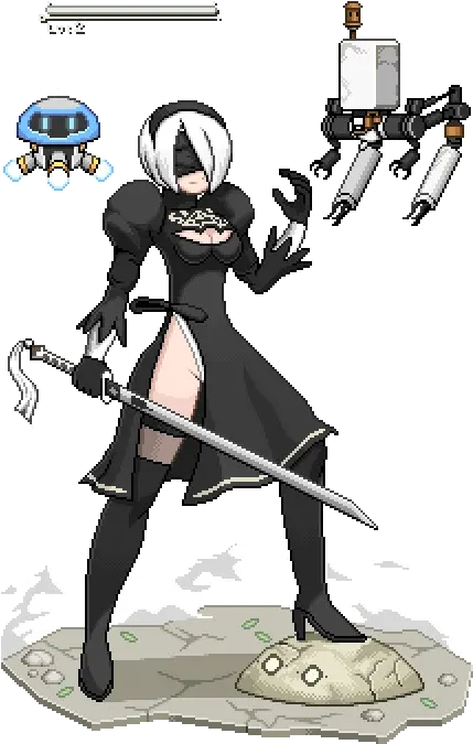 Download 2b From Nier Automata Nier Automata 02 Png Nier Automata Logo Png