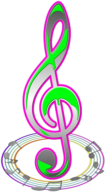 Note Scores Treble Clef Free Image On Pixabay Colorful Treble Clef With Music Note Png Treble Clef Png