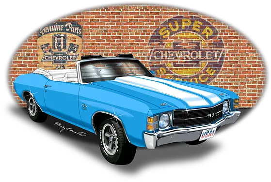 1971 Chevelle Ss Convertible Light Blue White Stripe And 71 Chevelle Ss White Convertible Png Muscle Car Icon