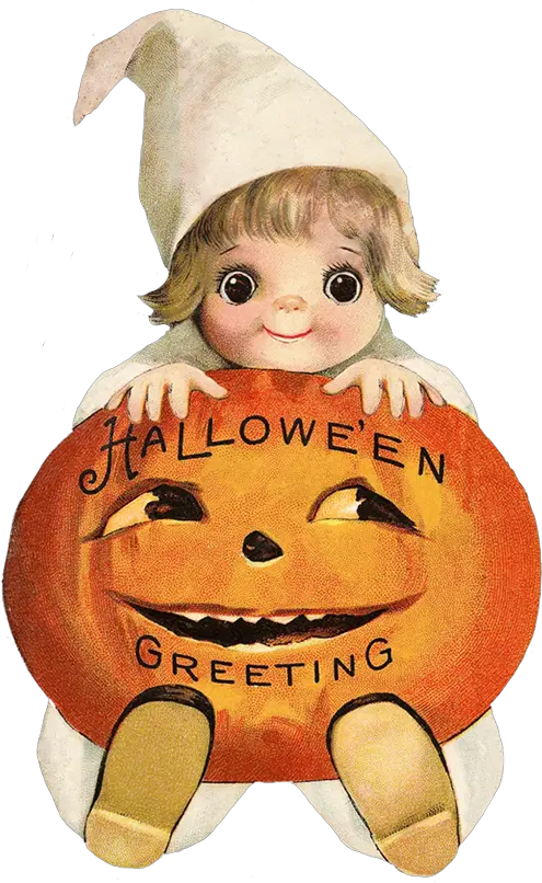 Cute Child With Pumpkin Head Halloween Clip Art Vintage Png Pumpkin Head Png
