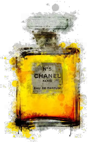 Download No Poster Chanel Perfume Painting Drawing Hq Png Glass Bottle Chanel No 5 Logo