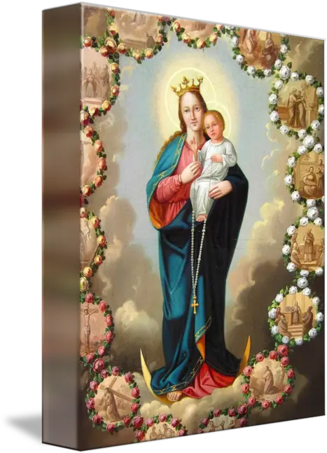 Our Lady Of Rosary Virgin Mary Madonna And Child By Mary Png Mary And Child Icon