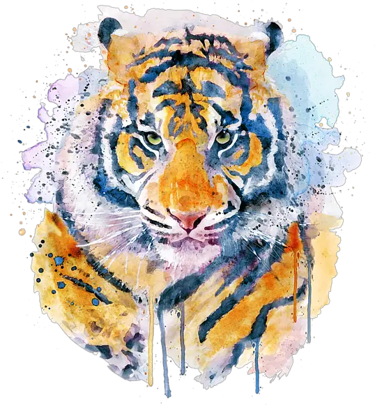 Download Bleed Area May Not Be Visible Tiger Png Face Watercolor Tiger Face Png