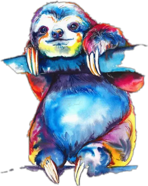 Download Colorful Sloth Png Image With No Background Sloth Painting Colorful Sloth Png