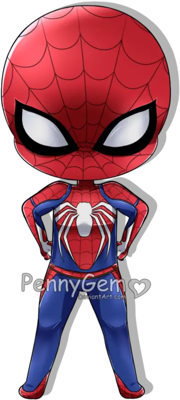 Ps4 Costume Spiderman Chibi Fan Art Ps4 Spider Man Drawing Chibi Png Spiderman Mask Png