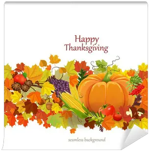 Happy Thanksgiving Day Celebration Flyer Seamless Border Wall Mural U2022 Pixers We Live To Change Illustration Png Thanksgiving Border Png