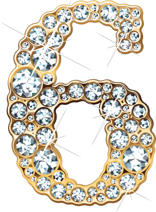 Jewel Clipart Six Picture 1444330 Numeros Dorados Con Diamantes Png Diamante Png