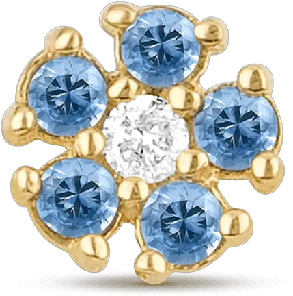 Blue Sapphire And Diamond Flower Stud Dot Png Galaxy S4 Diamond Icon