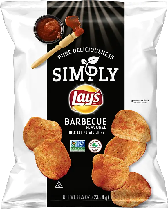 Simply Layu0027s Barbecue Flavored Thick Cut Potato Chips Organic White Cheddar Doritos Png Frito Lay Logo