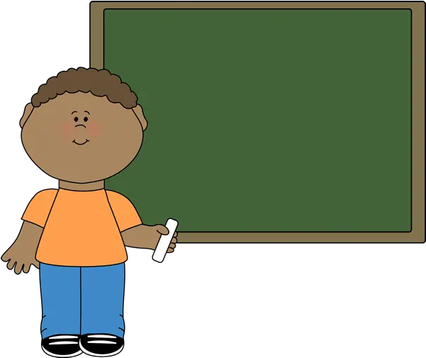 Download Boy Standing Writing On The Chalkboard Clipart Png Chalk Board Png