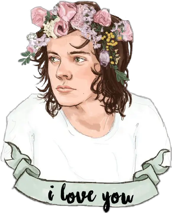 Report Abuse Harry Styles With Flower Crown Png Harry Styles Png