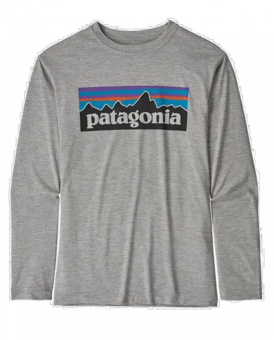 Patagonia Boys Long Sleeve Cap Cool Daily T Shirt Patagonia Clothing Png Patagonia Logo Font