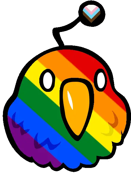 I Made The Bird Emoji Thing Into A Pride Flag Rlgbt Animated Party Parrots Gif Png Leaf Bird Icon