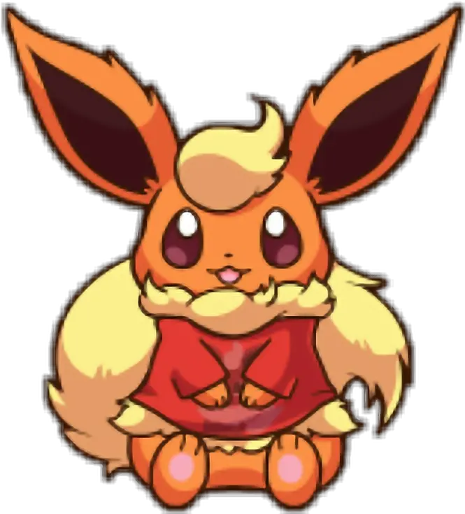 Flareon Fuego Kawaii Pokemon Red Flareon Kawaii Full Dibujos De Flareon Kawaii Png Flareon Png