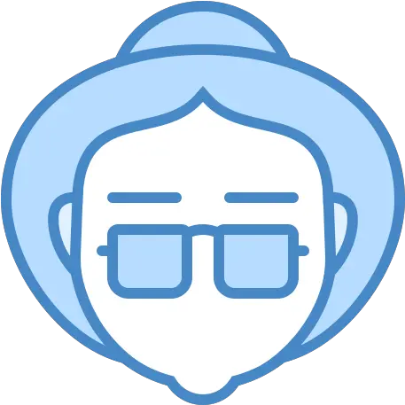 Old Woman Icon In Blue Ui Style Png Man