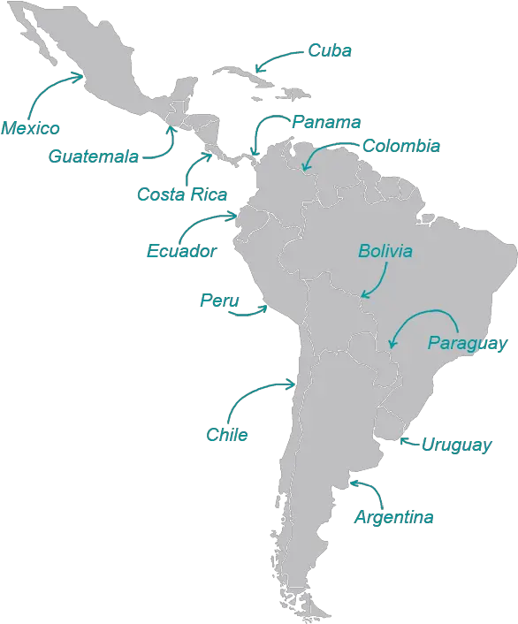 Colombia Map Latin America Map Silhouette Hd Png Download Latin America Vector Colombia Map Png