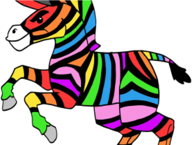 Zebra Clipart Rainbow Png Download Full Size Clip Art Zebra Png