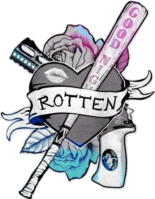 Harleyquinn Tattoo Rotten Dccomics Harley Quinn Suicide Squad Tattoo Png Suicide Squad Logo