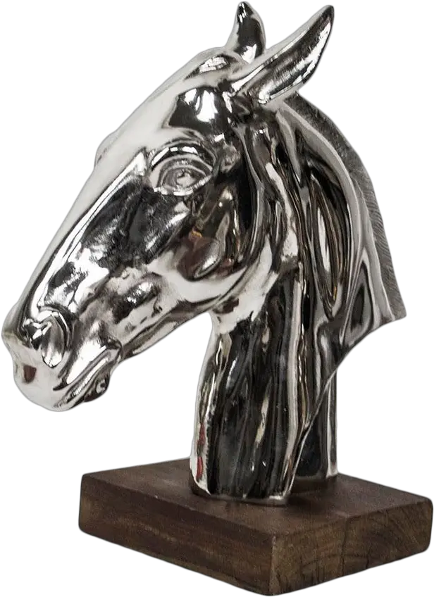 Contemporary Polished Nickel Horse Head Sculpture Arteriors Design Solid Png Horse Mask Png