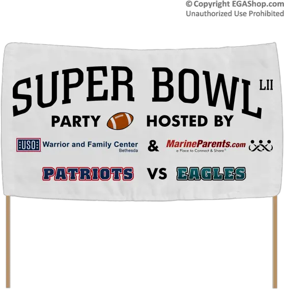 Download Com Warrior Support Team Super Bowl Party Banner Png