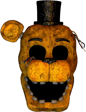 Freetoedit Withered Golden Freddy Head Fnaf 2 Golden Freddy Head Png Head Png