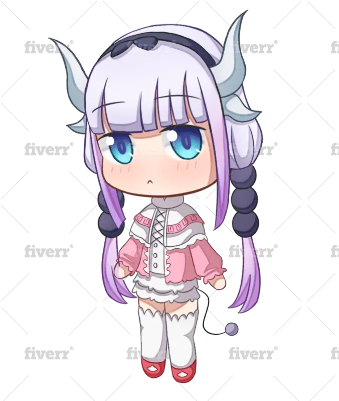 Create Cute Anime Style Chibi Art For Keychain Or Sticker By Fictional Character Png Kanna Kamui Icon