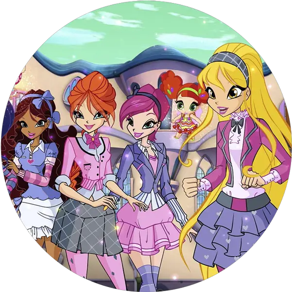 Animation In Europe Italy Winx Group Png Cartoon Rainbow Png