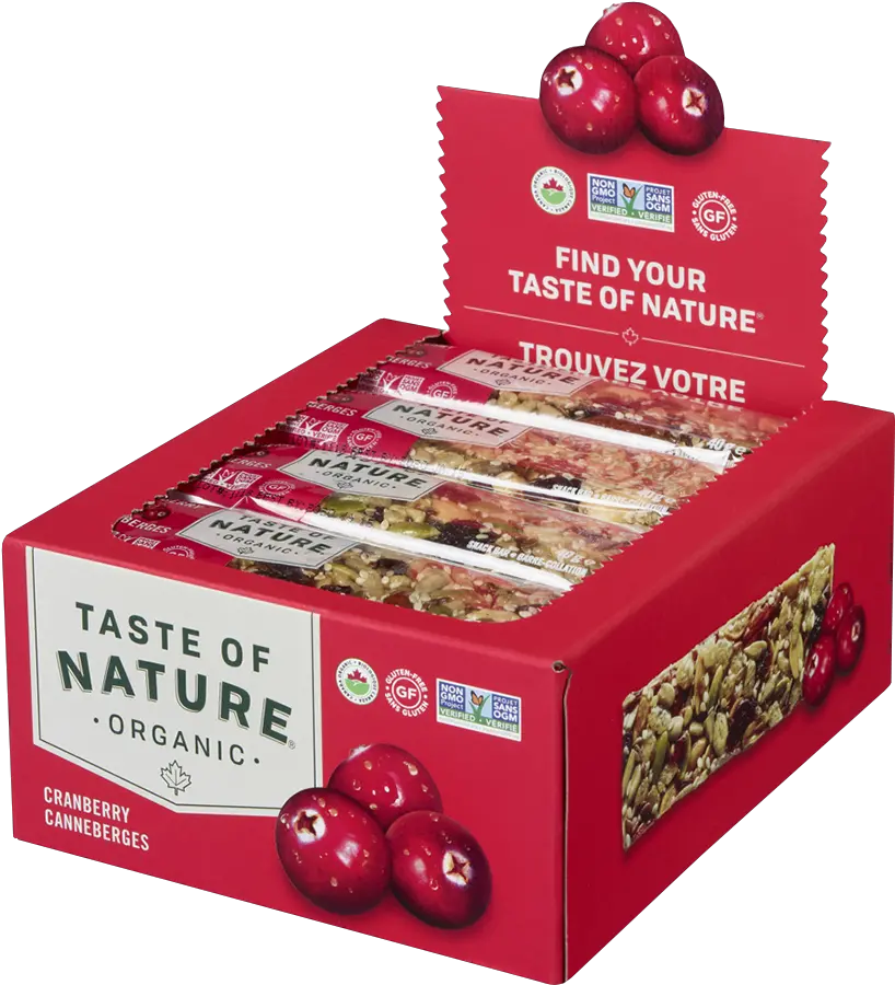Organic Cranberry Taste Of Nature Organic Cranberry Bar 40g Png Cranberry Icon