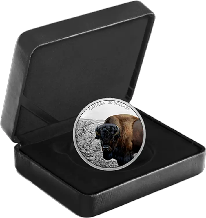 2021 Canadian 30 Imposing Icons Series Bison 2 Oz Fine Coin Png Bison Icon