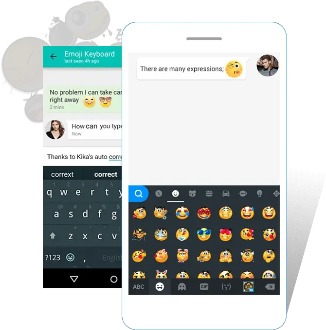 Kika Android Keyboard App Free Keyboard Themes Emoji Kika App Png Emoji Faces Png