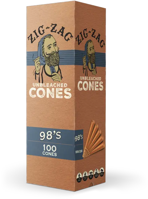 98 Mm Natural Fiber Paper Cones 100 Pack U2013 Zig Zag Cardboard Packaging Png Zig Zag Cones 3d Icon