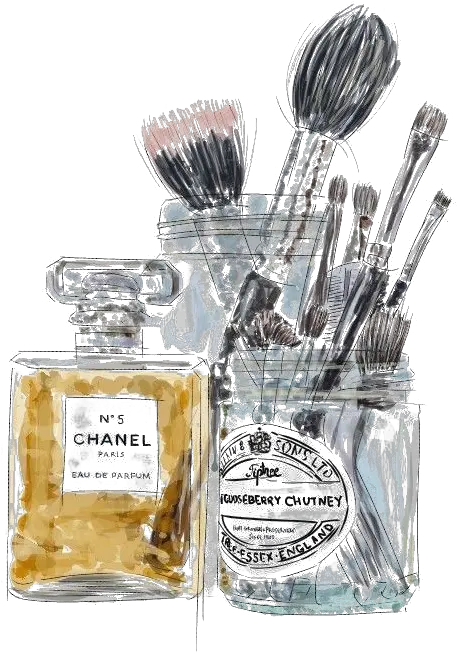 Download And No Brushes Perfume Cosmetics Make Up Coco Hq Chanel Makeup Drawings Png Coco Png