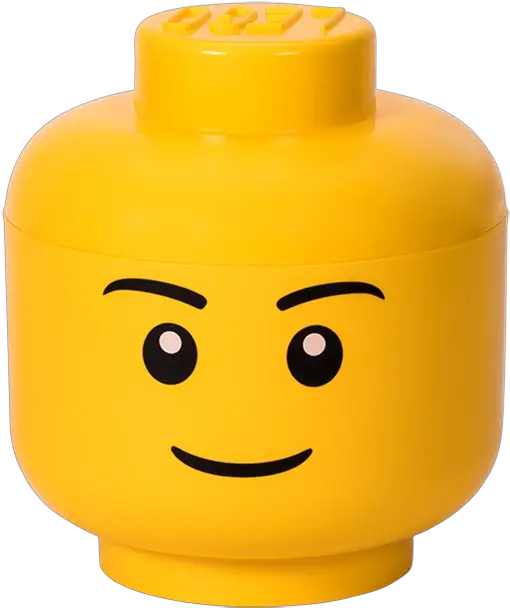 Lego Storage Head Large Boy Girl 9 12 X 912 X 1034 Inches Yellow Lego Head Png Legos Icon