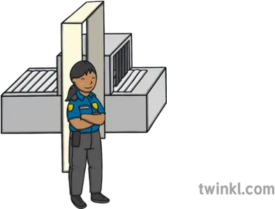 Airport Security With Guard Illustration Twinkl Deliveryman Png Security Guard Png