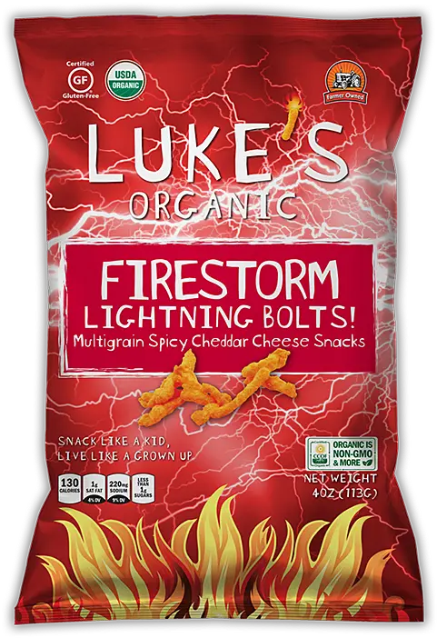 Firestorm Lightning Bolts Lukeu0027s Organic Gluten Free Organic Png Lightning Bolts Png