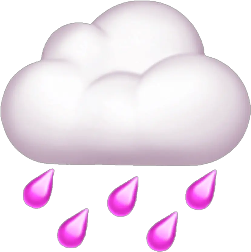 Clouds Cloud Rain Raining Pink Overlay Apple Cloud Rain Emoji Png Cloud Emoji Png