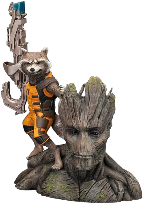 Artfx Rocket Raccoon U0026 Groot Rocket And Groot Figure Png Rocket Raccoon Transparent