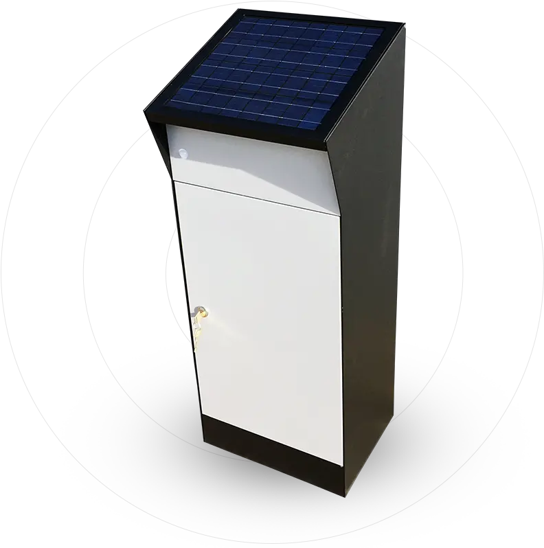 Download Hd Letter Box With Solar Powered Lighting Solar Solar Dish Png Solar Panel Png