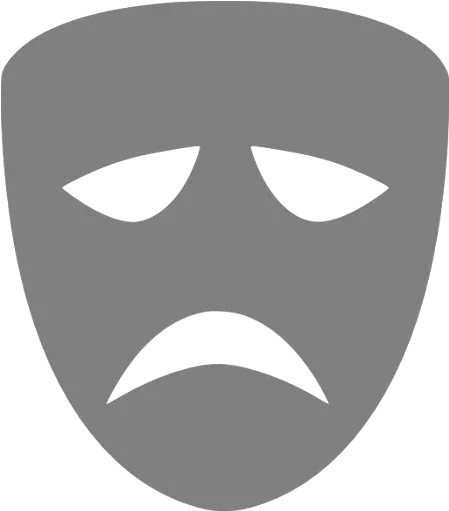 Gray Tragedy Mask Icon Free Gray Mask Icons Tragedy Mask Blue Png Drama Masks Png