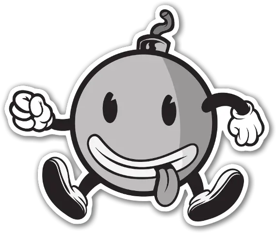 Bomb Guy Jumping Stickers Bomb Cartoon Guy Png Cartoon Bomb Png