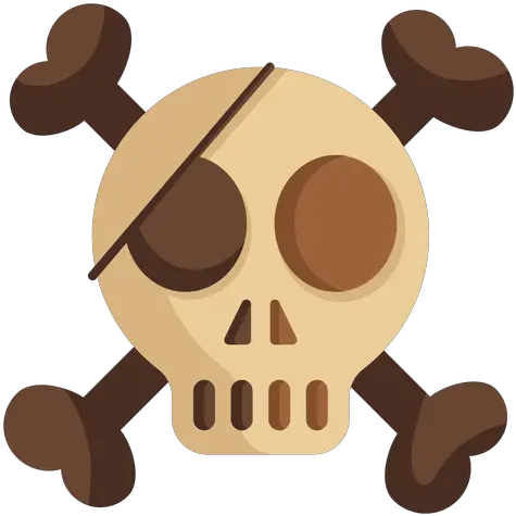 Skull Head Eye Patch Illustration Flat Transparent Png Creepy Eyepatch Png