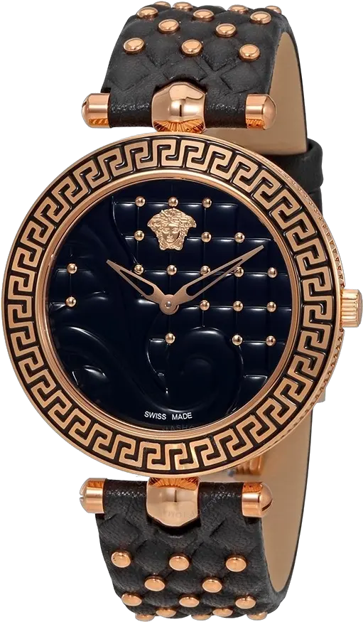 Vanitas Rose Gold Tone Enamel Watch 40mm Watch Strap Png Versace Womens Vmetal Icon Swiss Quartz Stainless Steel