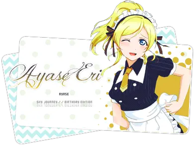 Closed Eli Ayase Birthday Edition Cartoon Png Eli Ayase Transparent