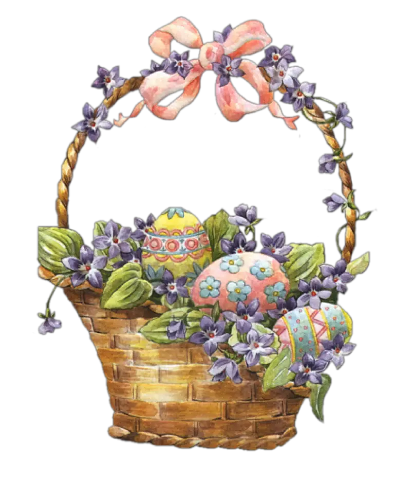 Easter Basket With Eggs Clipart Prints Vintage Free Easter Basket Clipart Png Easter Basket Transparent