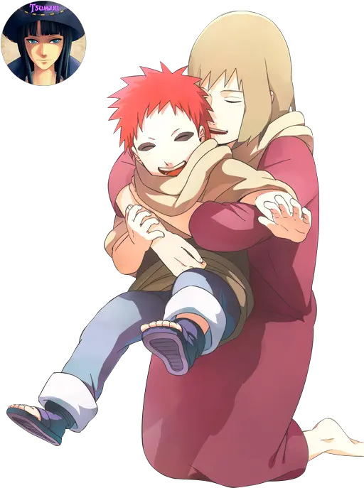 Render Gaara Karura Naruto Enfant Calin Mere Famille Suna Naruto Kushina Png Naruto Png