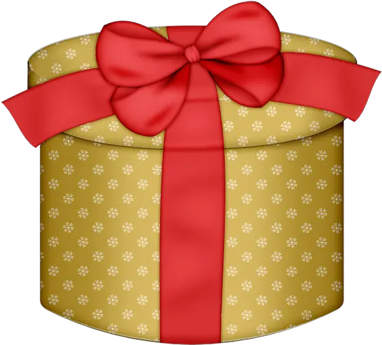 Yellow Round Gift Box With Red Bow Png Clipart Round Gift Clipart Present Bow Png