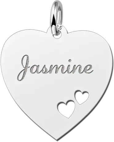 Silver Engraved Heart Nametag Hearts Herz Anhänger Ausgestanzt Png Small Heart Png