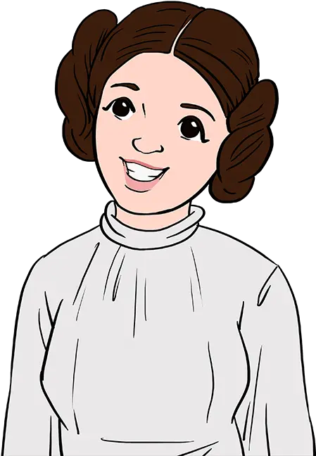 How To Draw Princess Leia Princess Leia Cartoon Drawing Png Princess Leia Icon